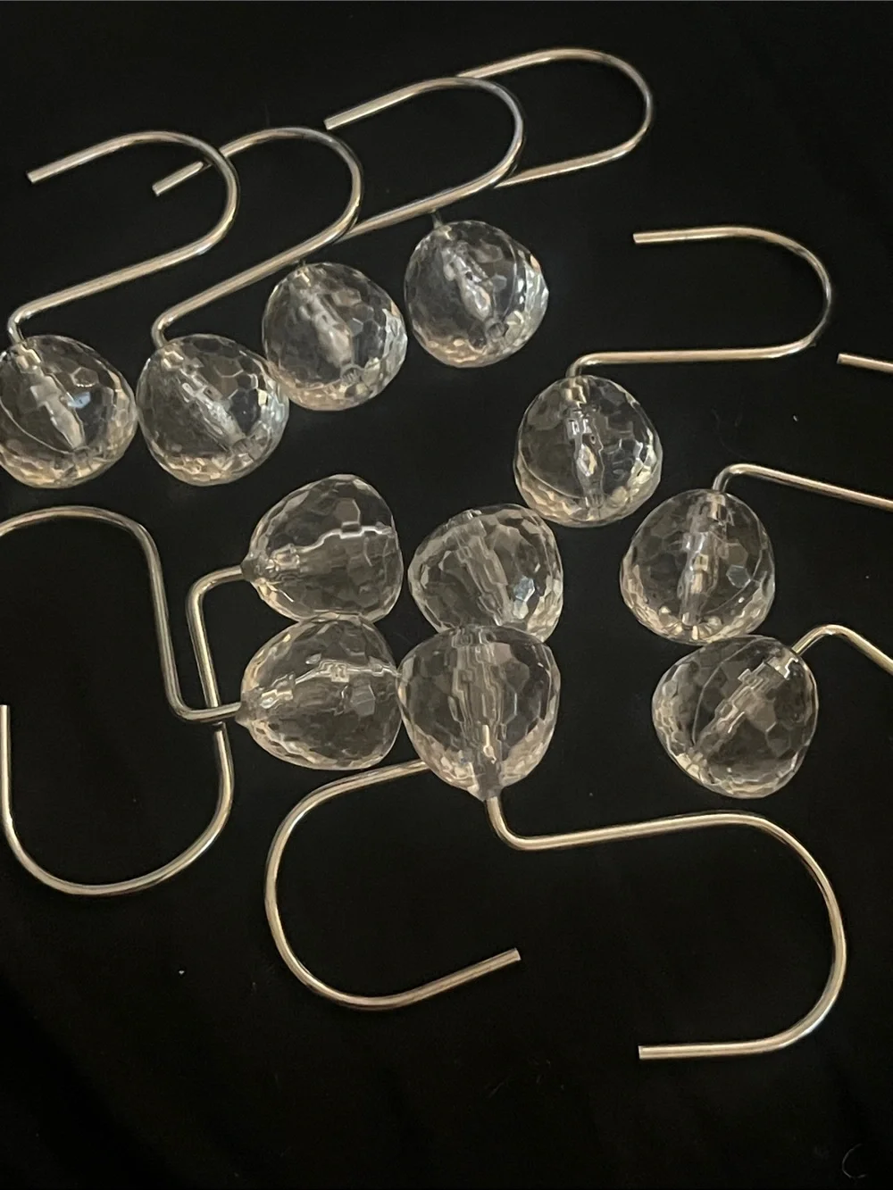 Clear Crystal Ball Shower Curtain Hooks - Home Decor 11pc #225